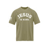 Jesus Is King Premium Oversized Tee - Light Olive