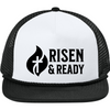 R&R Foam Flat Brim Trucker - White/ Black/ Black