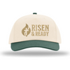 R&R 5-Panel Relaxed Gramps Hat - Cream/ Cream/ Dark Green