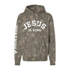 Jesus Is King Camo Premium Heavyweight Hoodie - Deadwood Camo