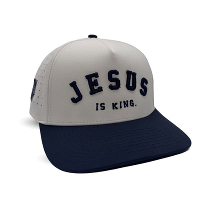 Jesus Is King Navy Premium Snapback Hat