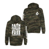 Faith Fueled and Stress Free Premium Heavyweight Hoodie - Forest Camo