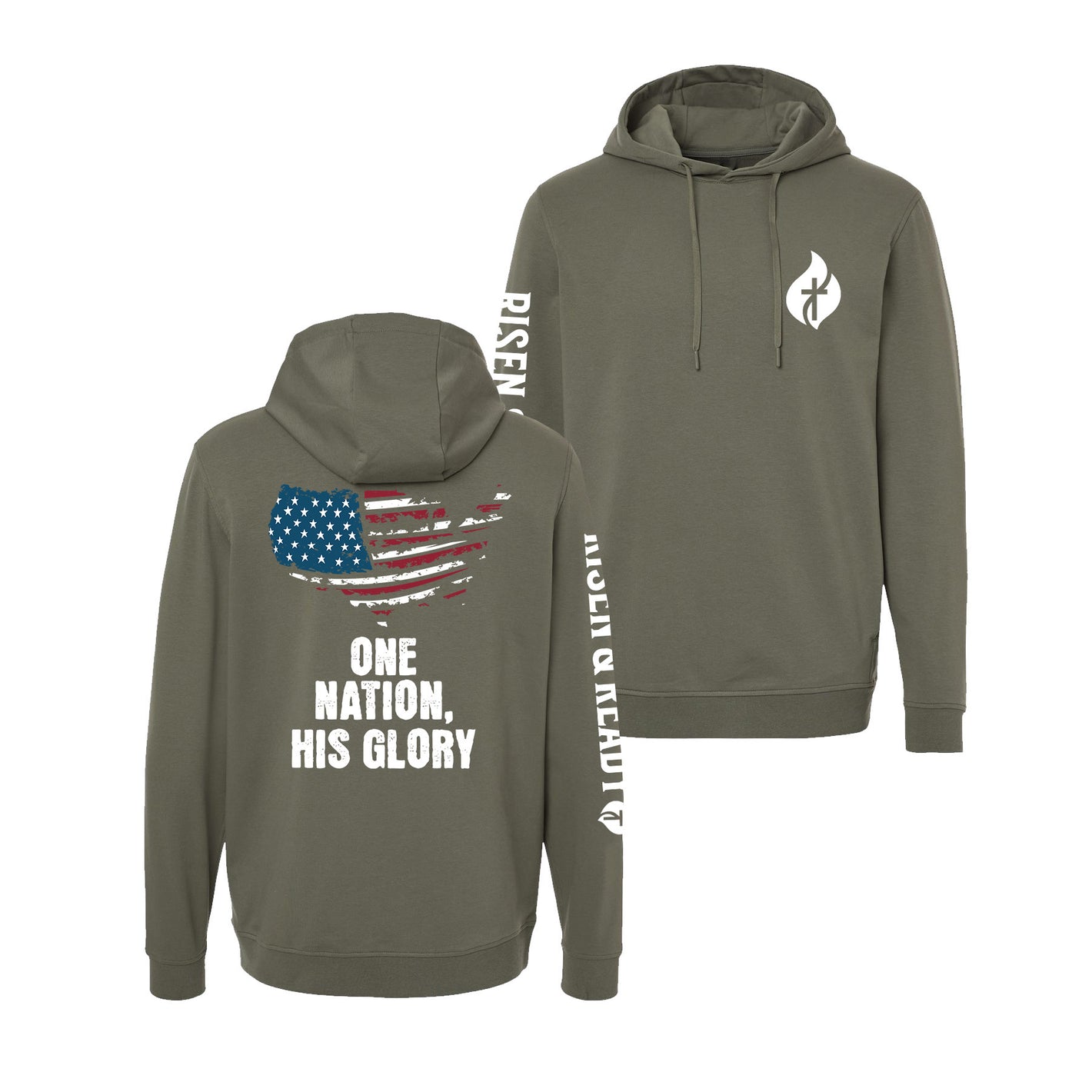 One Nation His Glory Lightweight Performance Hoodie