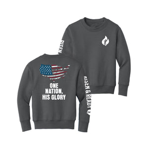 One Nation His Glory Youth Foundation Crewneck Sweatshirt