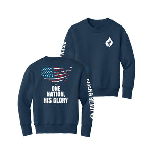 One Nation His Glory Youth Foundation Crewneck Sweatshirt