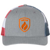 R&R Signature Patriot Camo Trucker - Heather Grey/ Stars & Stripes
