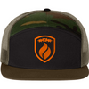 R&R Signature Seven-Panel Trucker - Black/ Camo/ Loden