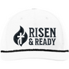 R&R Five Panel Classic Rope Cap - White/Black