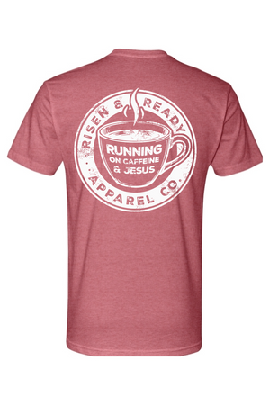Running on Caffeine and Jesus Foundation Tee