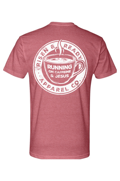 Running on Caffeine and Jesus Foundation Tee