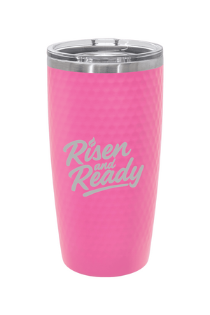 R&R 20 oz. Golf Tumbler with Dimples and Clear Slider Lid