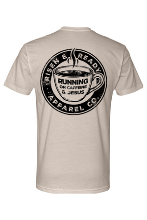 Running on Caffeine and Jesus Foundation Tee