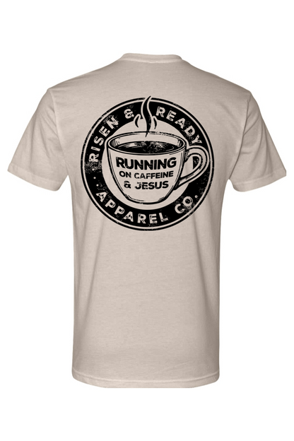 Running on Caffeine and Jesus Foundation Tee
