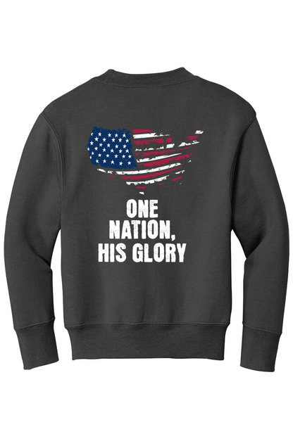 One Nation His Glory Youth Foundation Crewneck Sweatshirt