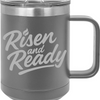 R&R 15oz Coffee Mug With Slider Lid - Dark Gray