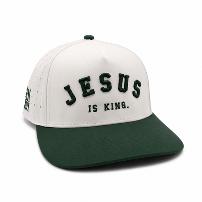 Jesus Is King Green Two-Tone Premium Snapback Hat