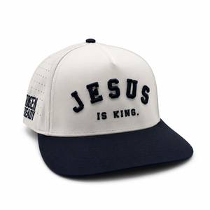 Jesus Is King Navy Two-Tone Premium Snapback Hat