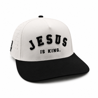 Jesus Is King Black Two-Tone Premium Snapback Hat