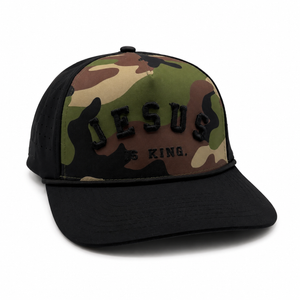 Jesus Is King Camo Premium Snapback Hat (Dropping 8/1/2026)