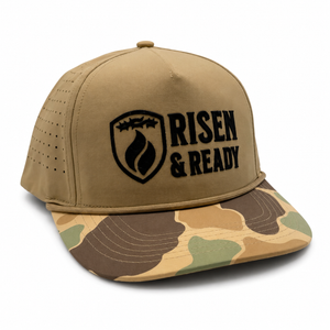 Tan and Camo Performance Snapback