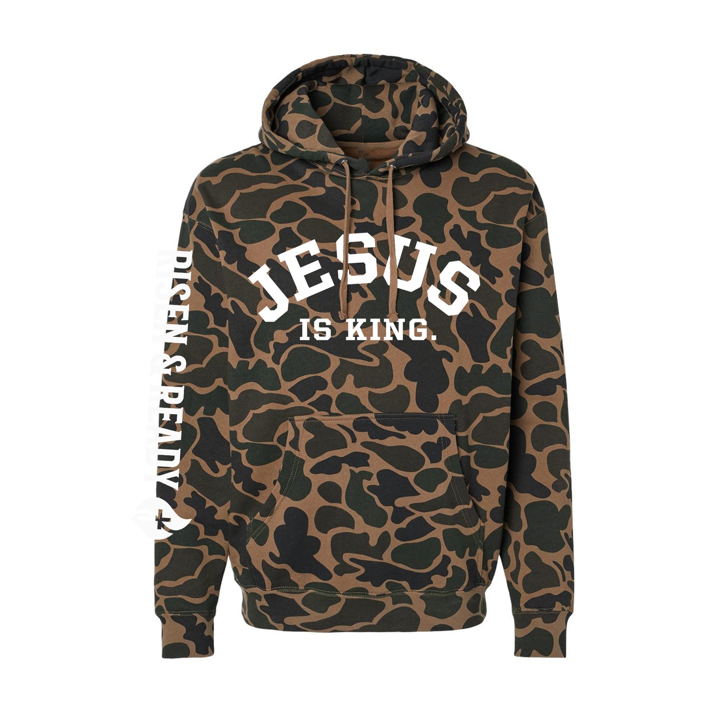 Jesus Is King Camo Premium Heavyweight Hoodie