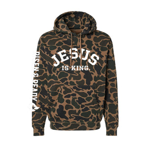 Jesus Is King Camo Premium Heavyweight Hoodie