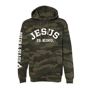 Jesus Is King Camo Premium Heavyweight Hoodie