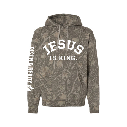 Jesus Is King Camo Premium Heavyweight Hoodie