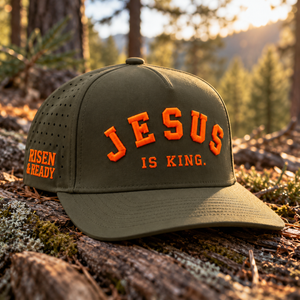 JESUS IS KING Hunter Orange / Army Green Premium SnapBack