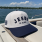 Jesus Is King Navy Premium Snapback Hat