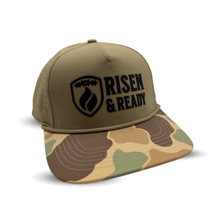 Tan and Camo Performance Snapback